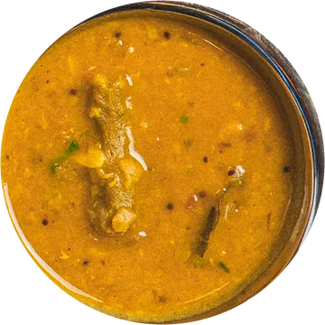 Sambar in a steel bowl